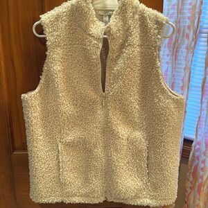 J. Jill Cream Color Sherpa Vest LP